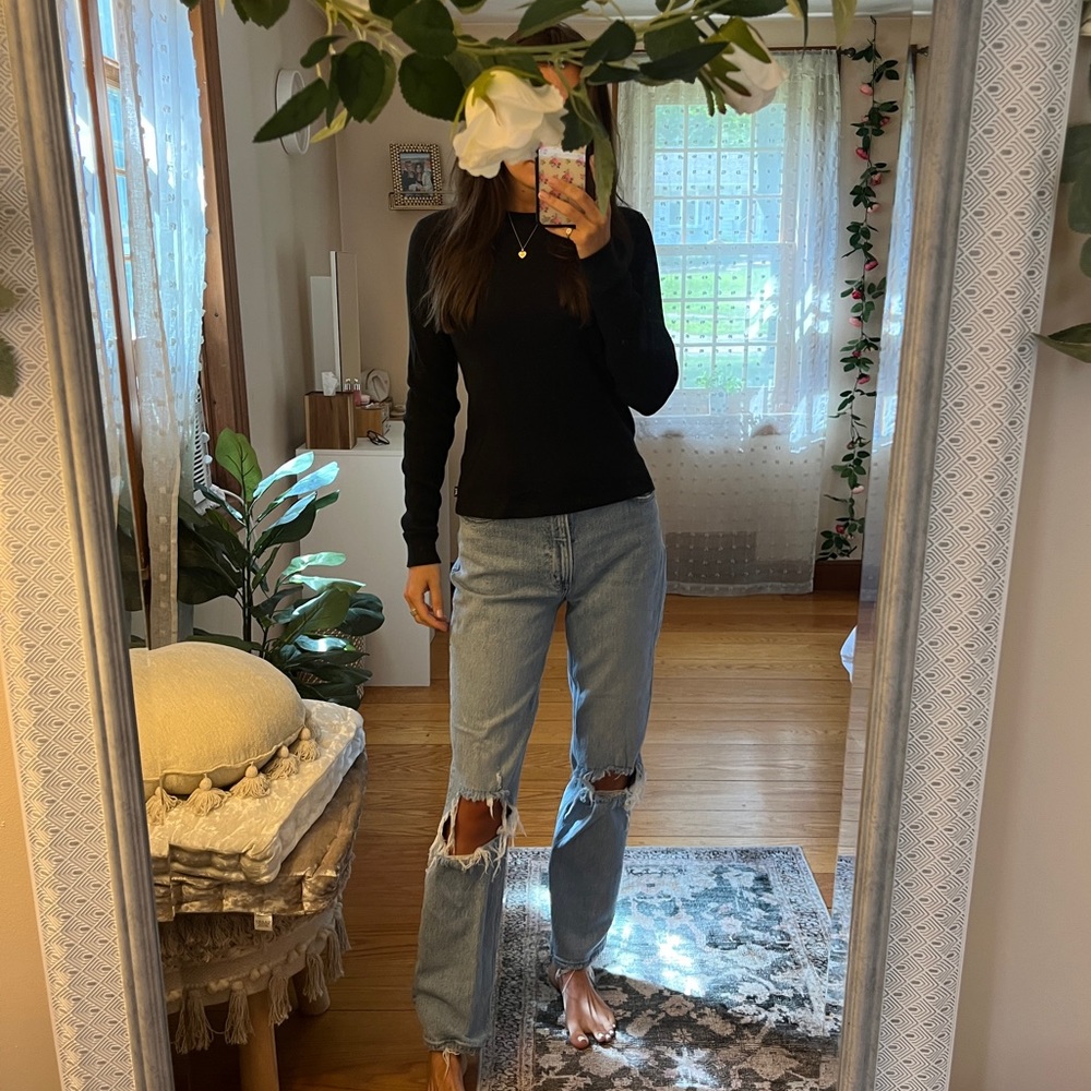 TNA waffle knit long sleeve